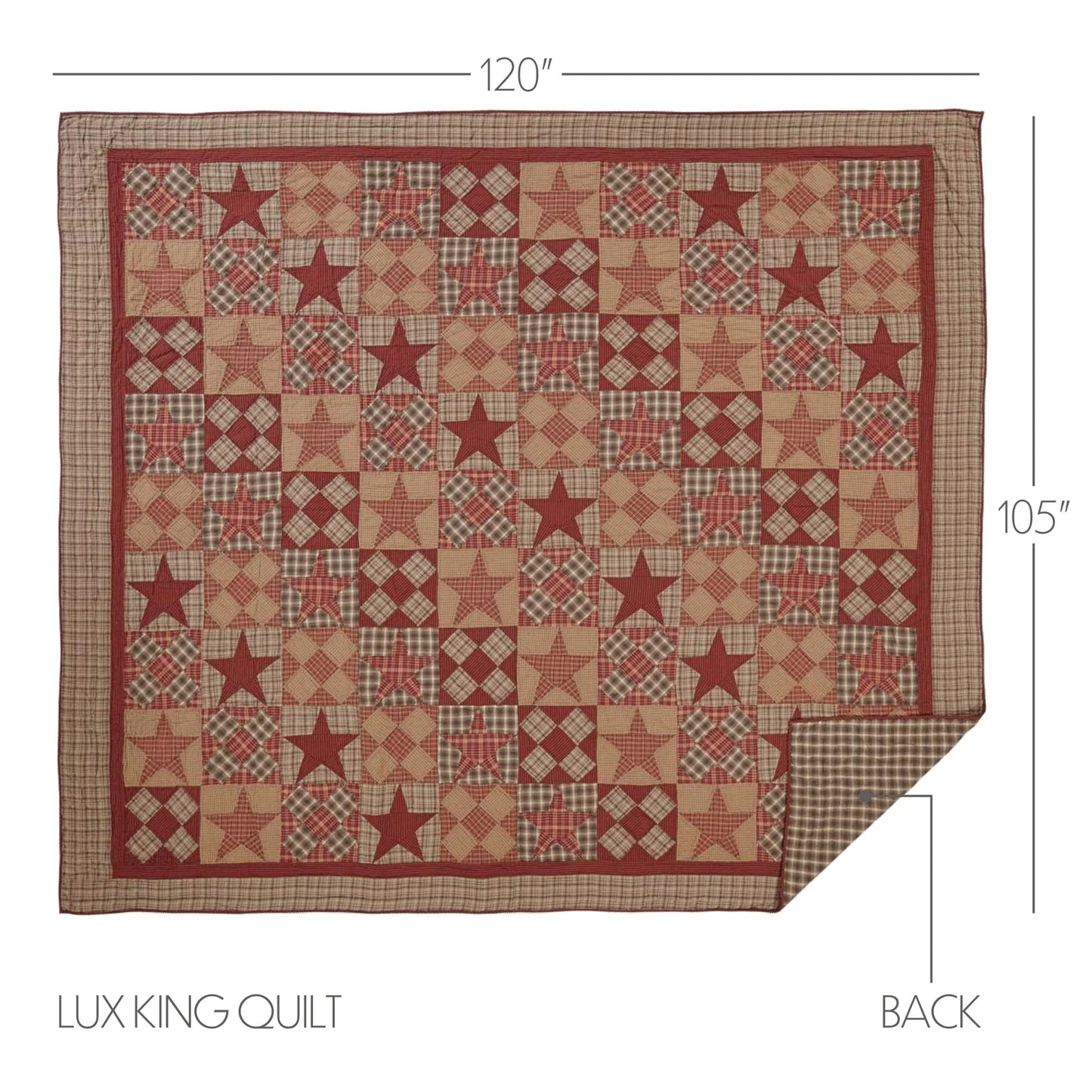 Dawson Star-Tan Rustic Star Cotton Quilt