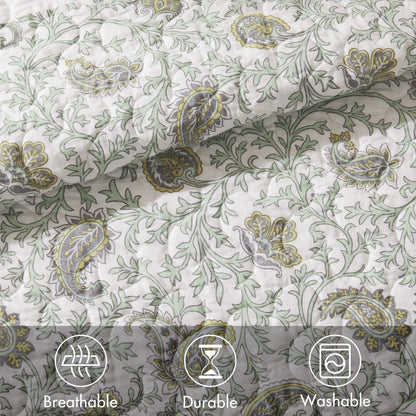 Madison Park Vanessa 6 Piece Cotton Percale Quilt Set with Throw Pillows