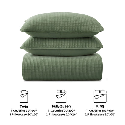 3-Piece Reversible Ultra Lighweight Coverlet Premium Microfiber Bedspread Quilt Set