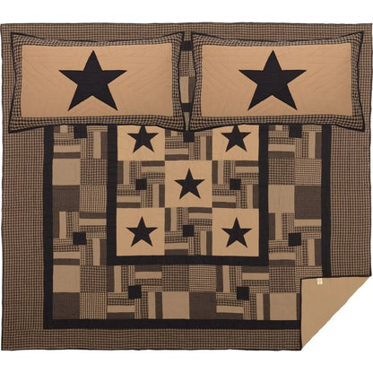 Black Check Star Quilt Set