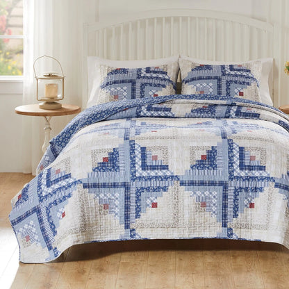 Greenland Home Finely Stitched Cottage Cabin Traditional Quilt Set
