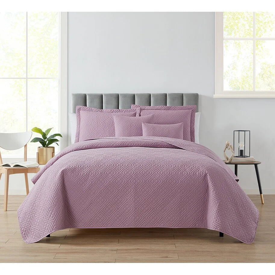 Clara Clark Bedspread Quilt Set - Embossed Pinsonic Lightweight Coverlet Set