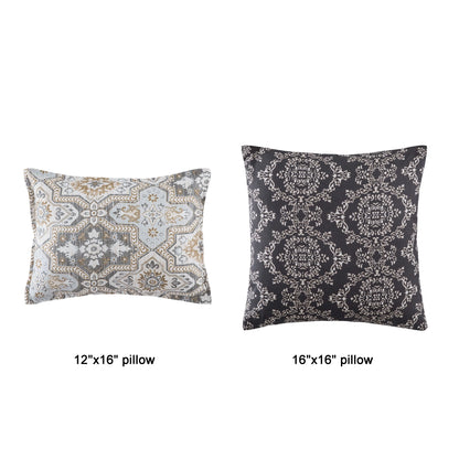 9-pc. Cal King Printed Striped Microfiber Blend Bed Coverlet Set