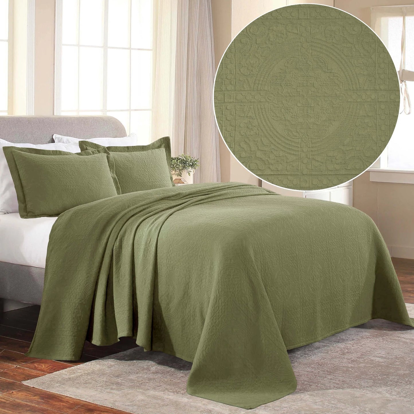 Superior Fleur De Lis Cotton Decorative Bedspread Set
