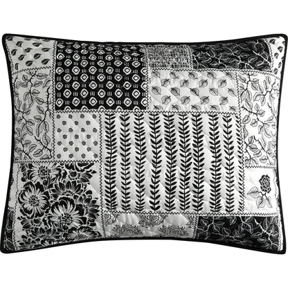 Nanshing Quinn 3 Piece Patchwork Black & White Quilt Set
