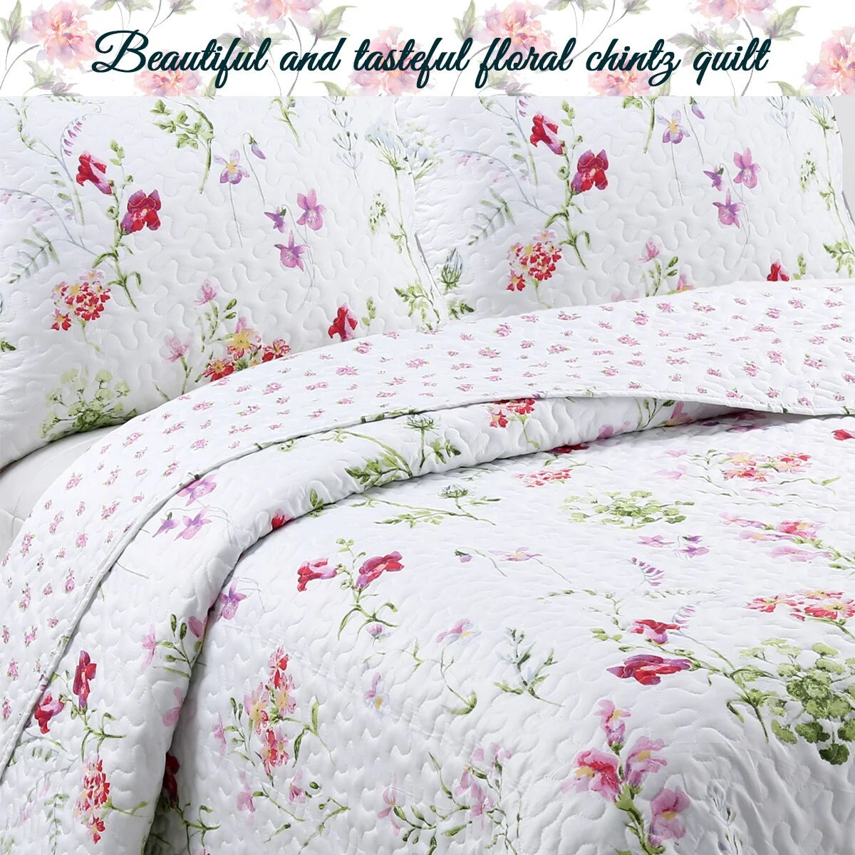 Cozy Line Carlotta Floral Quilt Bedding Set