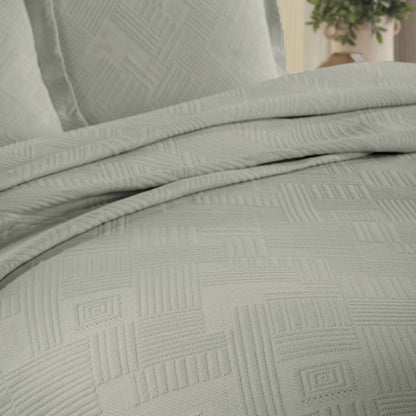 Superior Geometric Fret Cotton Decorative Bedspread Set