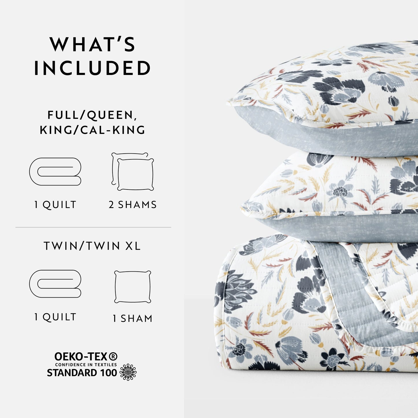 Becky Cameron All Season 3 Piece Floral Reversible Quilt Set