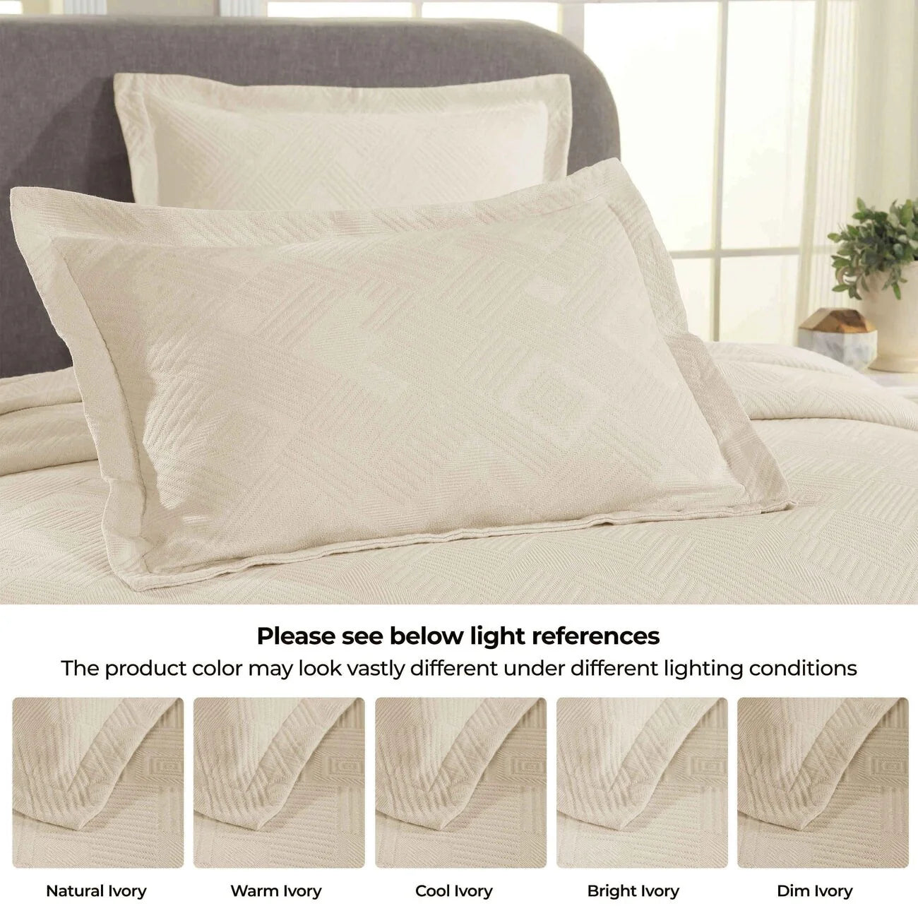 Superior Geometric Fret Cotton Decorative Bedspread Set