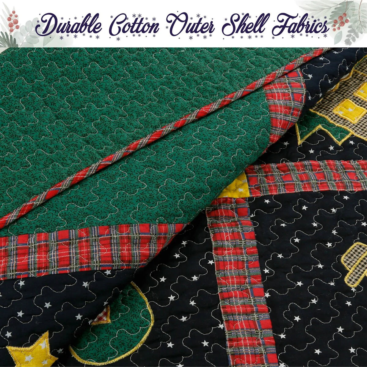 Cozy Line Christmas Night Patchwork Quilt Bedding Set