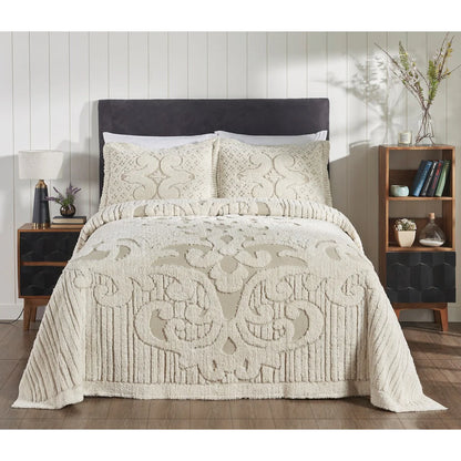 Better Trends Chenille Bedspread Set with Sham Medallion Design 100% Cotton Soft Machine Washable Tufted Ashton Collection