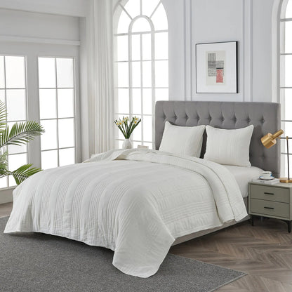 Stonewash Classic Cotton Quilt & Coverlet Set