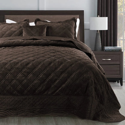 Serenta Supersoft Microplush Quilted 4 Pieces Bedspread Coverlet Set