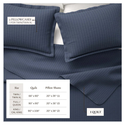 Linery & Co. Detailed Channel Stitch Microfiber Quilt Set With Shams.