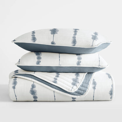 Becky Cameron All Season 3pc Shibori Reversible Quilt Set with Shams