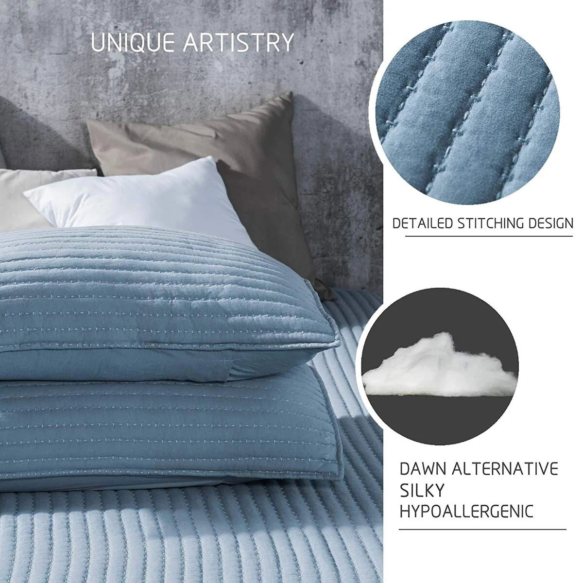KASENTEX Quilt Set Soft Bedspread - Light Weight, Stone Washed, Down Alternative Fill, Machine Washable