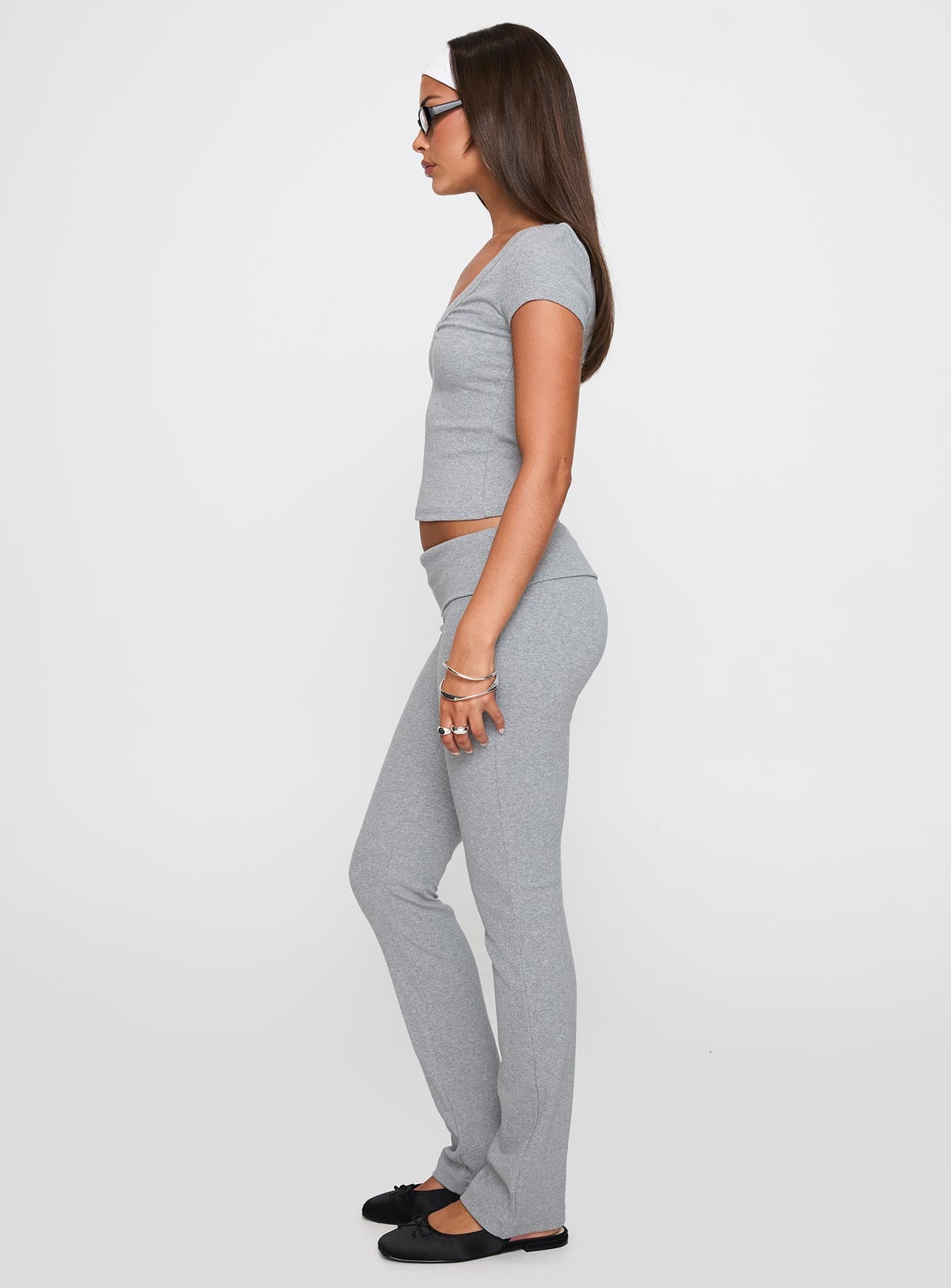 Truth Be Told Straight Leg Pant Grey Marle