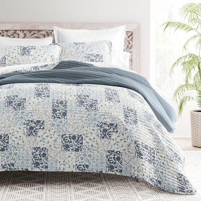 Becky Cameron All Season 3 Piece Scrolled Patchwork Reversible Quilt Set with Shams