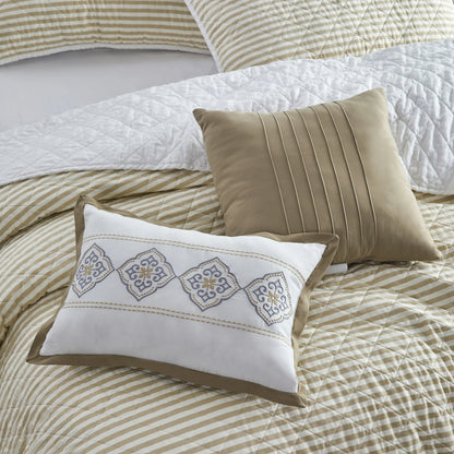 Wonderful 5 Piece Striped Coverlet Set