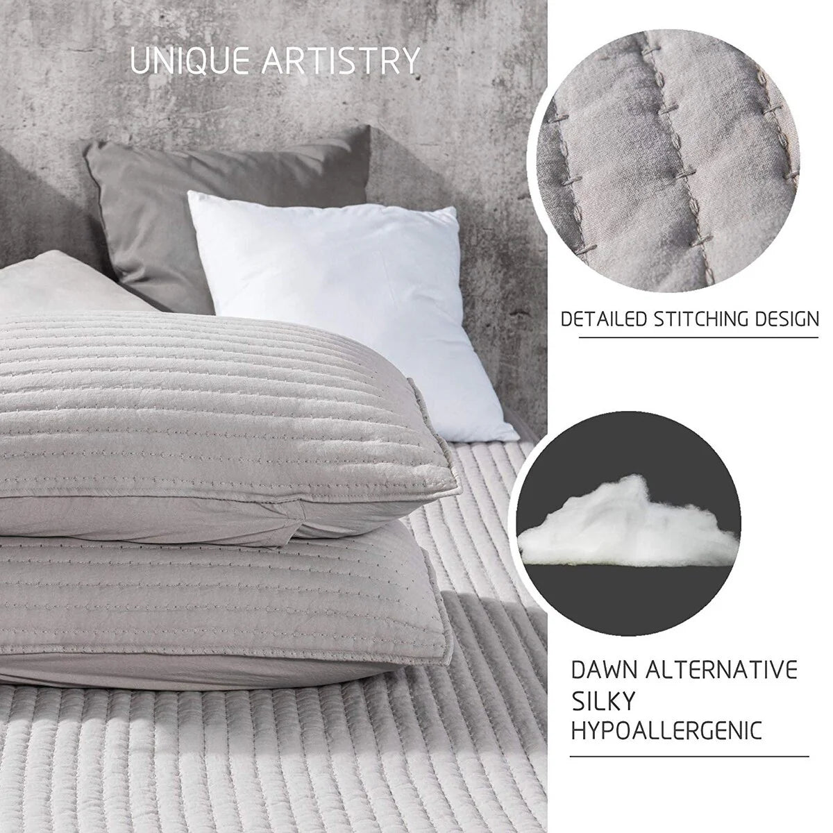 KASENTEX Quilt Set Soft Bedspread - Light Weight, Stone Washed, Down Alternative Fill, Machine Washable