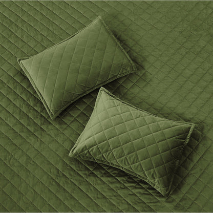 Serenta Velvet Quilts 5 Piece Ultra Soft Floor Touching Bedspread Set