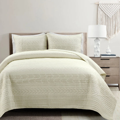 Lush Decor Hygge Geometric Pattern 3-piece Quilt Set
