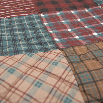 Donna Sharp Appalachia Plaid 3PC Cotton Quilt Set