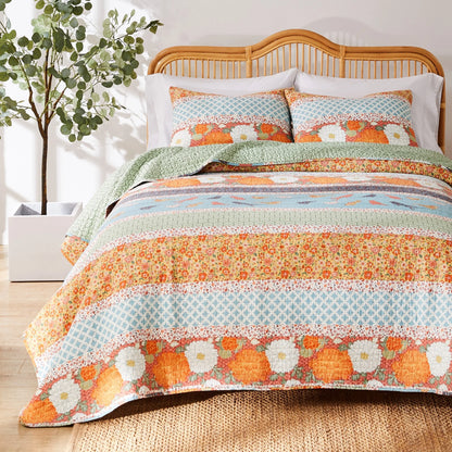 Barefoot Bungalow Carlie Modern Calico Reversible Cotton Quilt Set