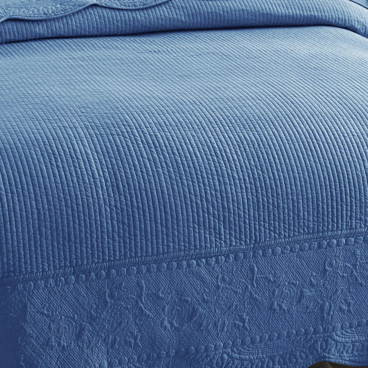 MarCielo 3 Piece Embroidered 100% Cotton Oversized Quilt Bedspread Set TG