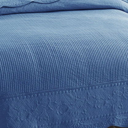 MarCielo 3 Piece Embroidered 100% Cotton Oversized Quilt Bedspread Set TG