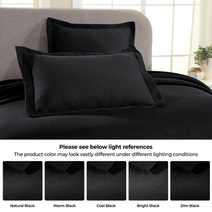 Superior Basketweave Cotton Decorative Bedspread Set
