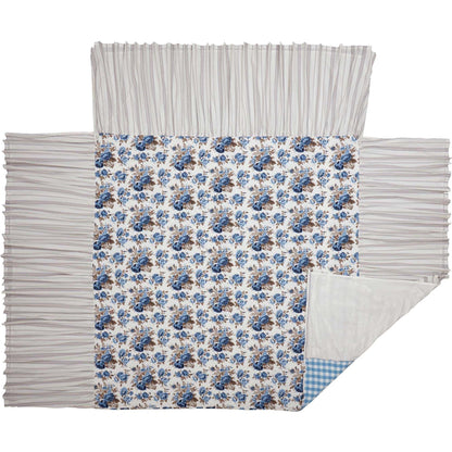 Annie Floral Coverlet- Blue or Portabella