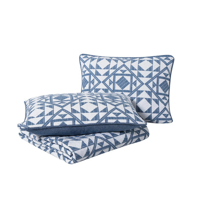 Wrangler Phoenix Patchwork Navy Cotton Quilt Set
