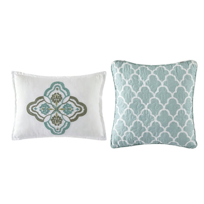 Ikat Blue 5-piece Coverlet Set