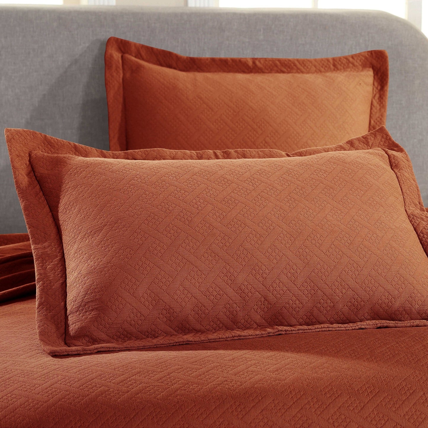 Superior Basketweave Cotton Decorative Bedspread Set