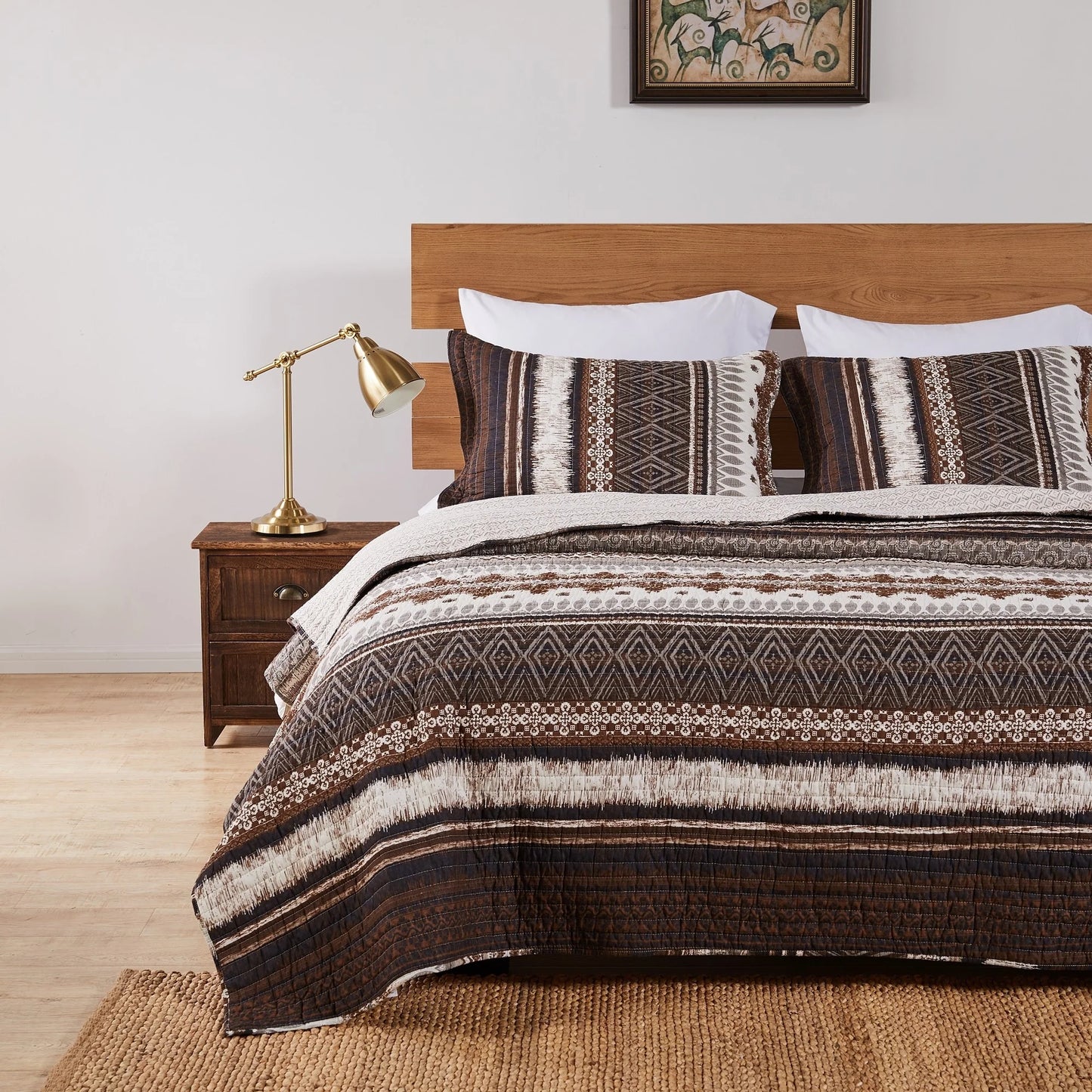 Greenland Home Fashions Southwest 100% Cotton Native Motif Reversible Quilt Set