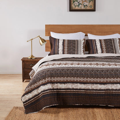 Greenland Home Fashions Southwest 100% Cotton Native Motif Reversible Quilt Set