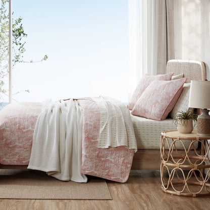 Tommy Bahama Distressed Water Leaves Cotton Reversible Quilt Set