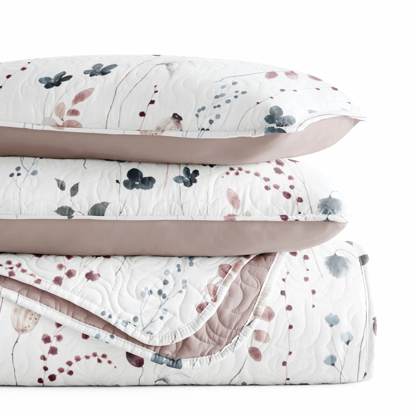 Becky Cameron All Season 3 Piece Floral Reversible Quilt Set