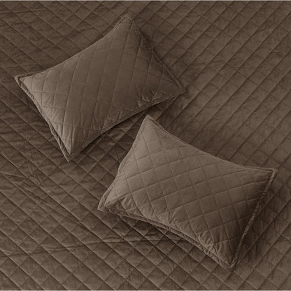 Serenta Velvet Quilts 5 Piece Ultra Soft Floor Touching Bedspread Set