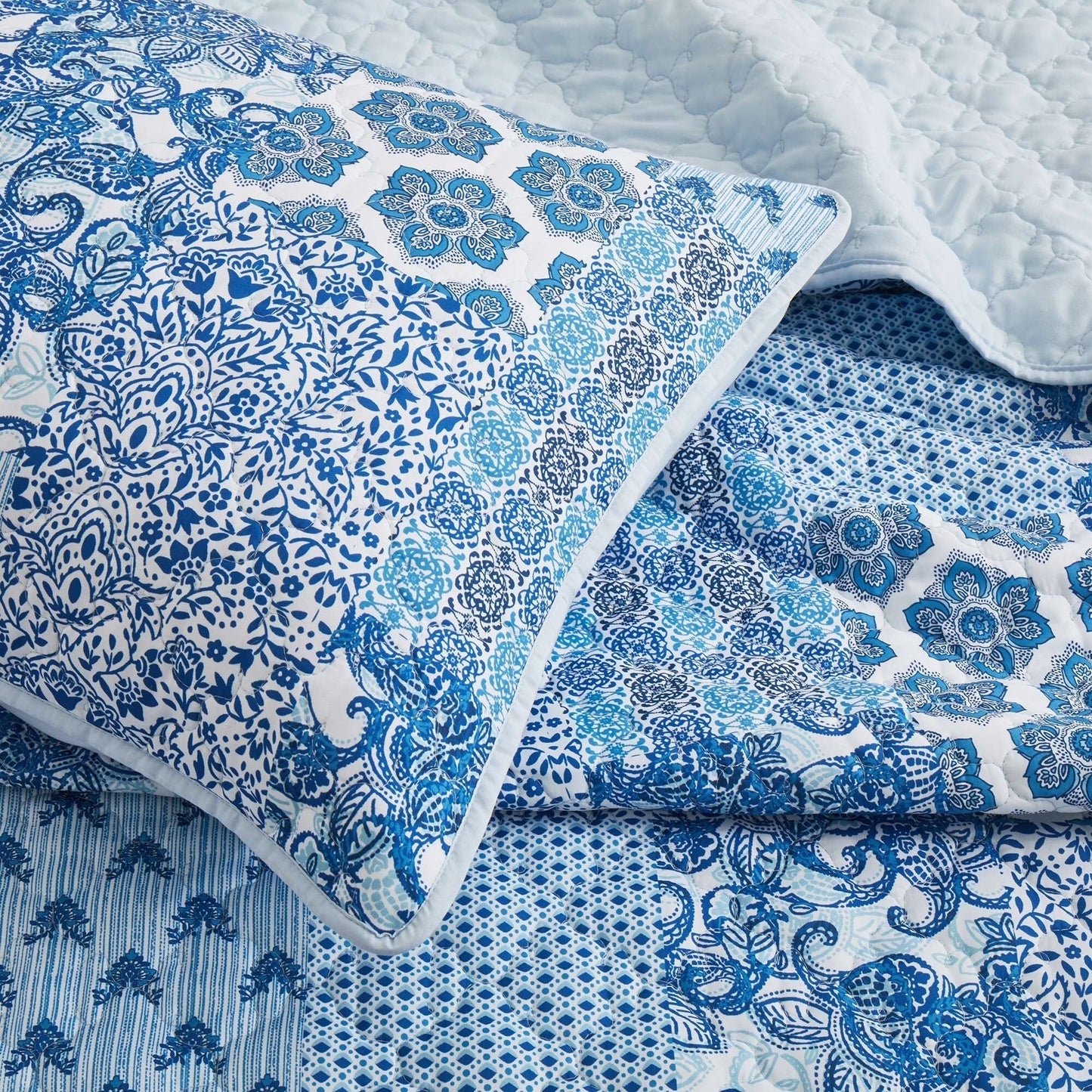 3-Piece Reversible Ultra Lighweight Coverlet Premium Microfiber Bedspread Quilt Set
