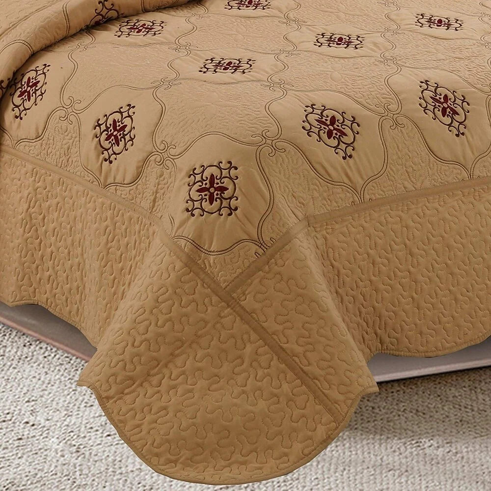 Porch & Den Heceta Embroidered 3-piece Bed Coverlet Set