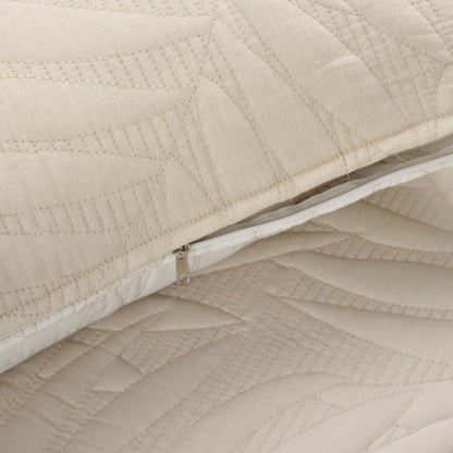 Lush Decor Isla Embroidered Leaf Reversible Cotton Quilt 3 Piece Set