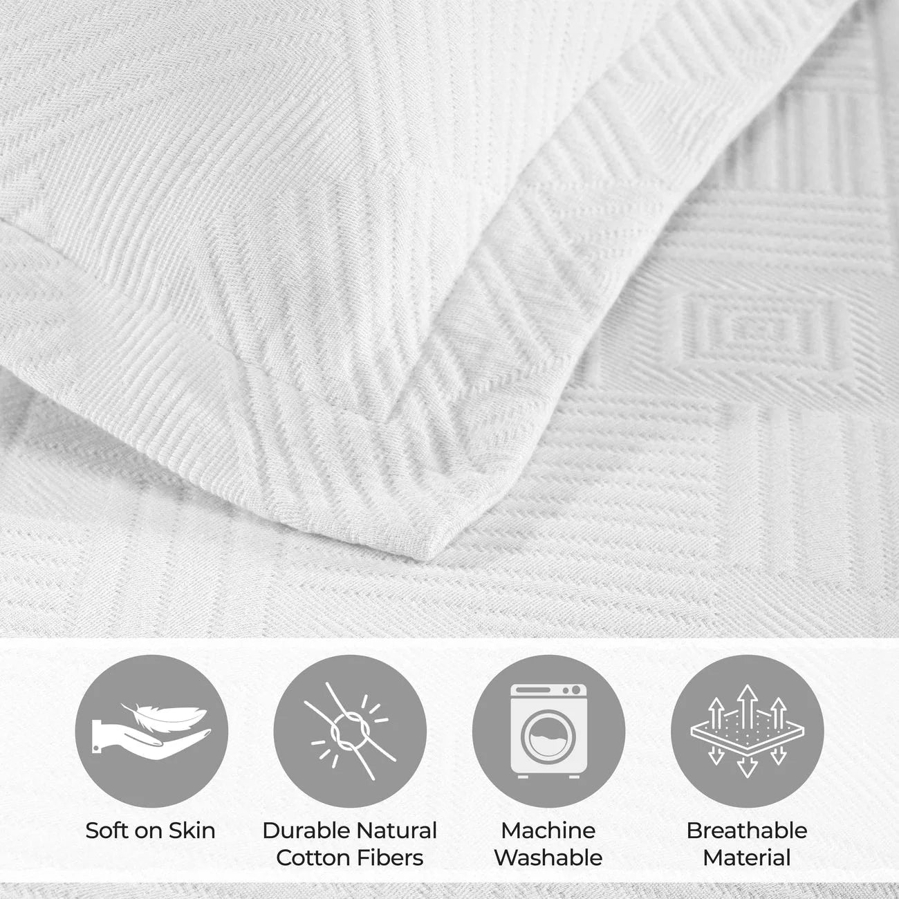 Superior Geometric Fret Cotton Decorative Bedspread Set