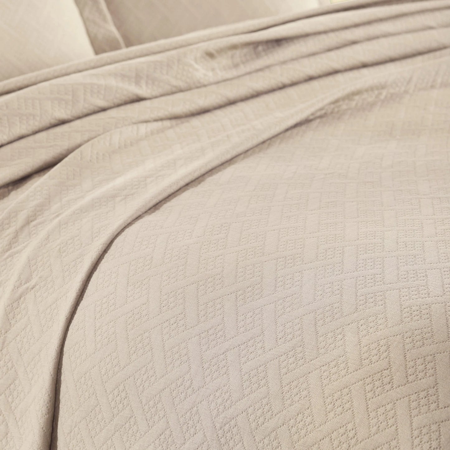Superior Basketweave Cotton Decorative Bedspread Set