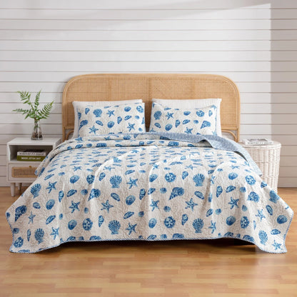 Linery & Co. Coastal Microfiber Quilt Set With Shams.