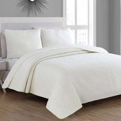 Copper Grove Verbena Diamond Stitch Cotton Quilt Set