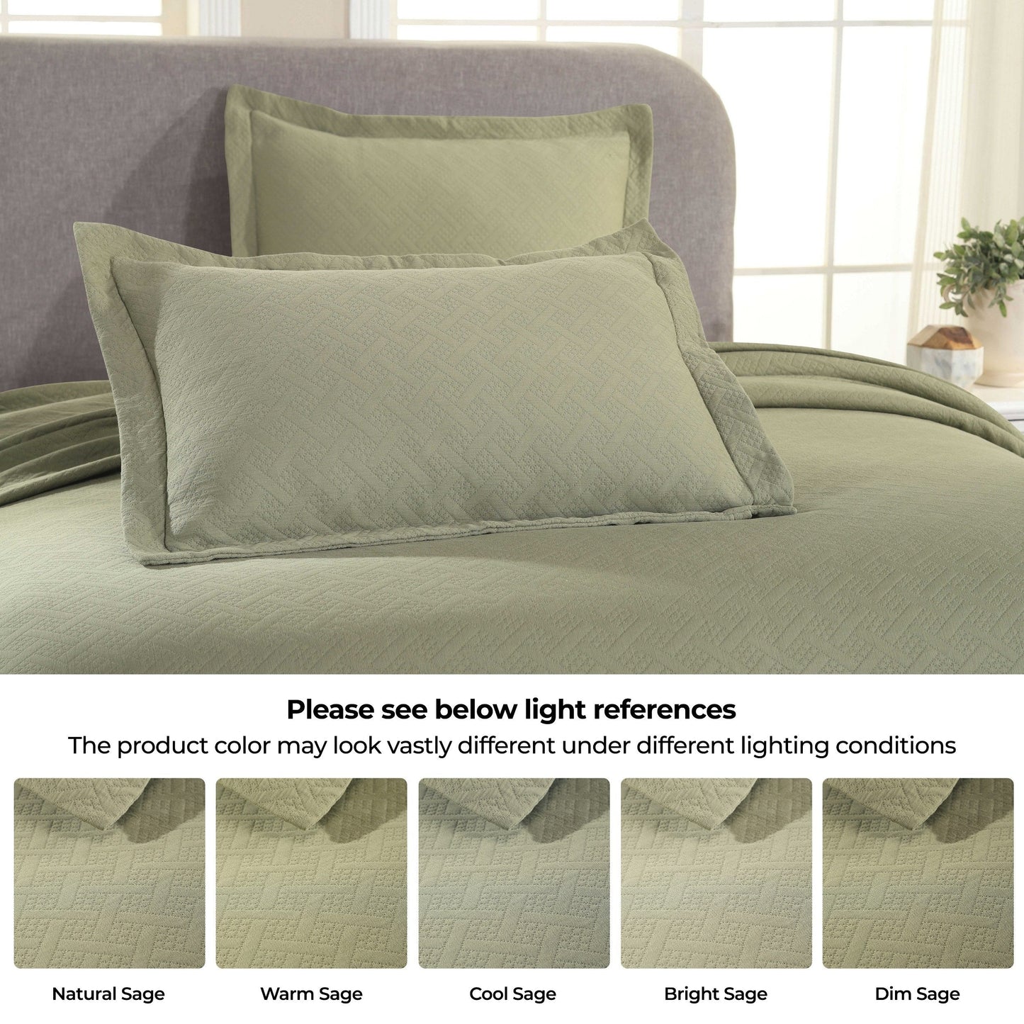 Superior Basketweave Cotton Decorative Bedspread Set