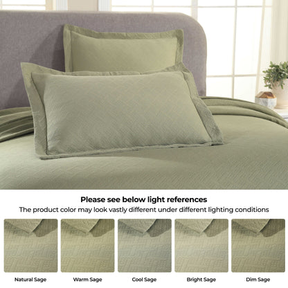 Superior Basketweave Cotton Decorative Bedspread Set