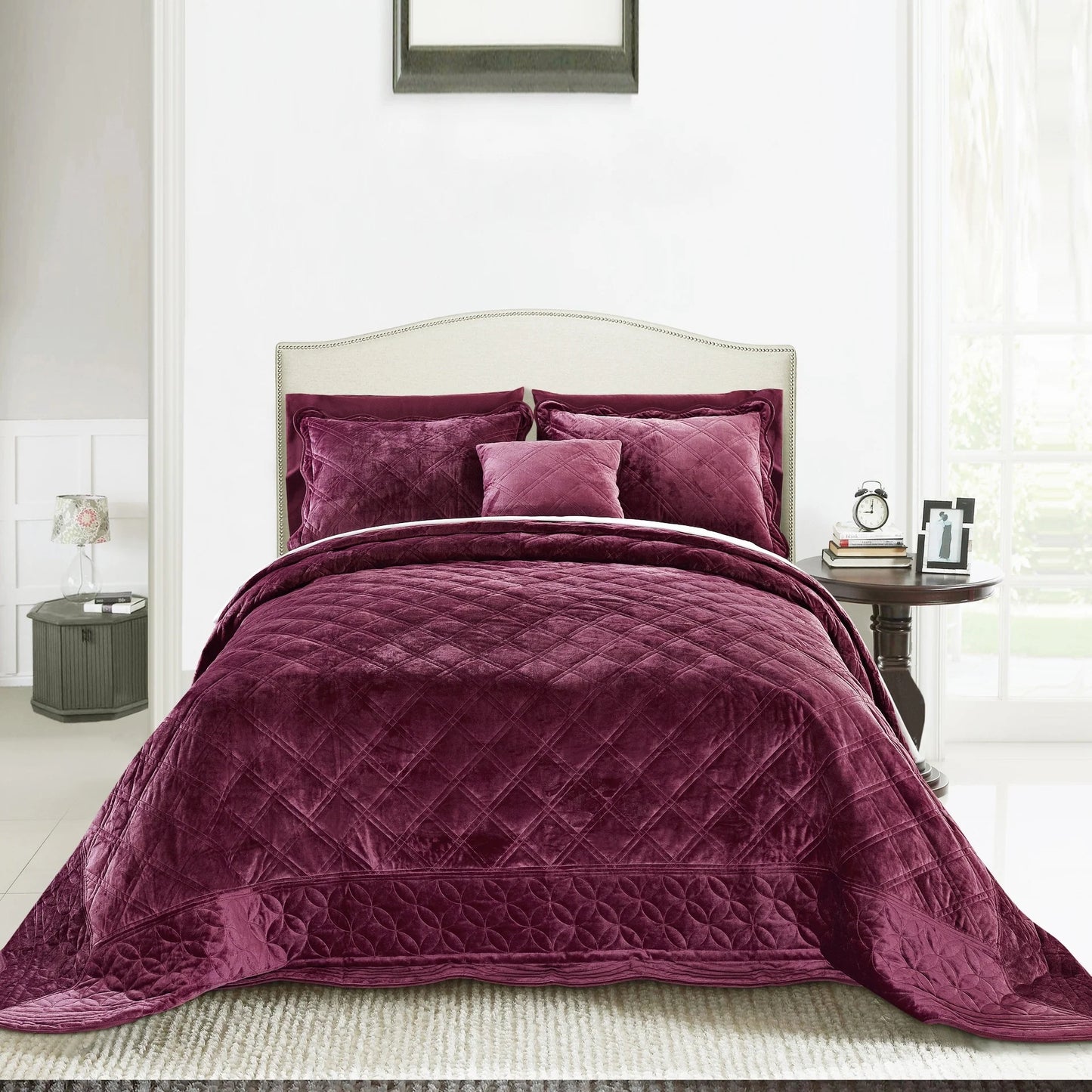 Serenta Supersoft Microplush Quilted 4 Pieces Bedspread Coverlet Set
